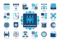 Data Compression solid icon set