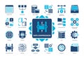 Data Compression solid icon set Royalty Free Stock Photo