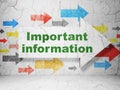 Data concept: arrow with Important Information on grunge wall background Royalty Free Stock Photo