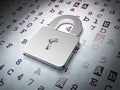 Data concept: Closed Padlock on Hexadecimal Code Royalty Free Stock Photo
