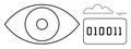 Eye Symbol with Binary Code and Cloud Icon Data and Digital Connectivity Royalty Free Stock Photo