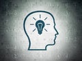 Data concept: Head With Lightbulb on Digital Paper Royalty Free Stock Photo