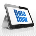 Data concept: Tablet Computer with Data Flow on display Royalty Free Stock Photo