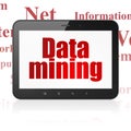 Data concept: Tablet Computer with Data Mining on display Royalty Free Stock Photo