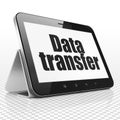 Data concept: Tablet Computer with Data Transfer on display Royalty Free Stock Photo
