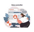Data controller concept. Flat vector