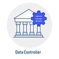 Data Controller GDPR Icon: Data Governance. Data governance symbol, GDPR data control, data control expert.