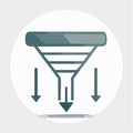 Data Conversion and Filtering Funnel Icon Royalty Free Stock Photo