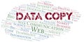 Data Copy vector word cloud, made with text only.