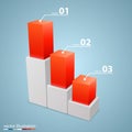 Data 3d growth chart. Royalty Free Stock Photo