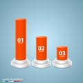 Data 3d growth chart. Royalty Free Stock Photo