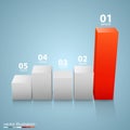 Data 3d growth chart. Royalty Free Stock Photo