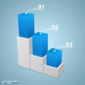 Data 3d growth chart Royalty Free Stock Photo