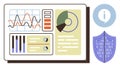 Data Dashboard with Analytics and Security Elements Royalty Free Stock Photo