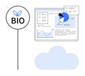Digital Report Interface with Bio Sustainability Label and Cloud Technology Concept Royalty Free Stock Photo