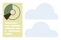 Data Dashboard with Circular Graph and Cloud Storage Icons Royalty Free Stock Photo