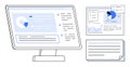 Data Dashboard Displayed on Monitor with Analytics and Report Highlights Royalty Free Stock Photo