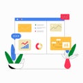 Data Dashboard Displaying Analytics And Metrics In A Flat Vector Illustration Symbolizing Business Insights And Data