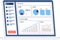 Data dashboard displaying key performance indicators, analytics, and visualizations for business growth and performance tracking Royalty Free Stock Photo