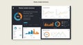 Data dashboard displaying various charts and graphs for analysis, including pie Royalty Free Stock Photo