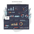 Data dashboard displaying various charts and graphs for Key Performance Indicators Royalty Free Stock Photo