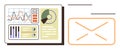 Data Dashboard and Envelope Representing Analytics and Communication Integration Royalty Free Stock Photo