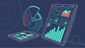Data dashboard interface, analytics and business metrics screen. vector design Generative AI