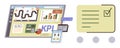 Data Dashboard with KPI Metrics, Analytics, Workflow Tracking, and Task Checklist Visualization Royalty Free Stock Photo