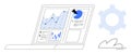 Data Dashboard on Laptop Screen for Analytics and Business Insights Royalty Free Stock Photo