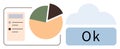 Cloud Integration with Pie Chart and Data Dashboard for Seamless Workflow Management Royalty Free Stock Photo
