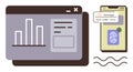 Data Dashboard and Secure Mobile Authentication with Biometrics and Code Verification Royalty Free Stock Photo