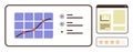 Data Dashboard with Trend Chart, Text Lists, and Performance Rating System Royalty Free Stock Photo