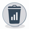 Data Deletion and Waste Icon with Bar Chart Royalty Free Stock Photo