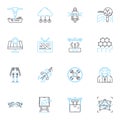 Data Development linear icons set. Integration, Extraction, Transformation, Cleaning, Normalization, Validation