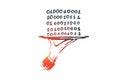 Data, digital, abstract, code, binary concept. Hand drawn isolated vector.