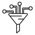 Data digital funnel icon outline vector. Content filter