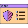 Data digital science protection flat vector icon