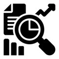 Data Discovery, Data Exploration Glyph Solid Icon Royalty Free Stock Photo