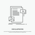 data, document, file, media, website Icon. Line vector gray symbol for UI and UX, website or mobile application Royalty Free Stock Photo