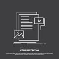 data, document, file, media, website Icon. Line vector symbol for UI and UX, website or mobile application Royalty Free Stock Photo
