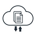 Data document management system on cloud online documentation database technology icon, records keeping, file access sign