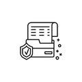 Data document shield icon. Element of cyber security icon