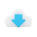 Data download cloud computing server virtual connection information storage 3d icon vector Royalty Free Stock Photo