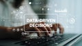 Data-Driven Decisions: Analyzing Data Input with Technology and Charts in the Digital Age. Asymptotic smart data Royalty Free Stock Photo