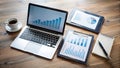 Data-Driven Decisions: Visualizing Business Intelligence with Tablets and Laptops Generative AI