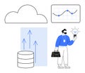 Data-driven insights and innovative ideas fueling growth and cloud-based analytics Royalty Free Stock Photo