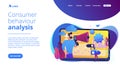 Data driven marketing concept landing page.