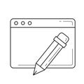 Data editing line icon.