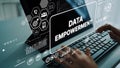 Data Empowerment Concept with Technology Interface and Modern Computer for Business Analytics and Digital Transformation Royalty Free Stock Photo