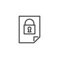Data encryption file line icon Royalty Free Stock Photo